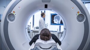 person in a ct scan machine